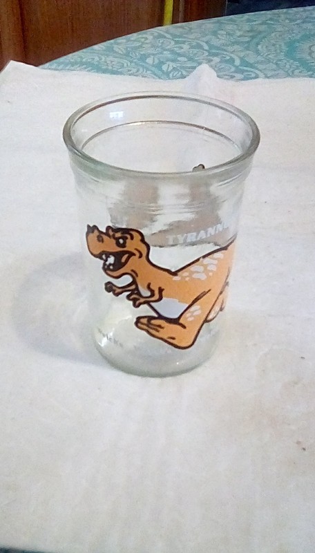 1988 Welch's Tyrannosaurus Rex Juice Jam Jelly Glass 4" tall