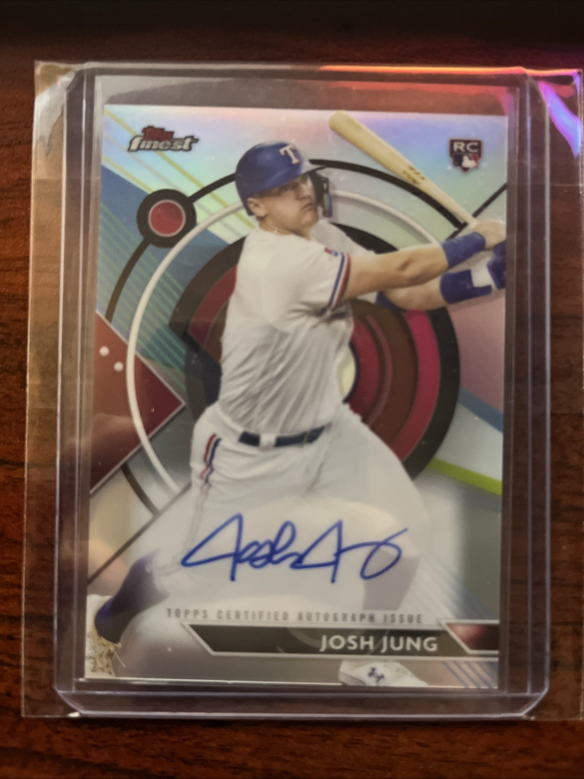 2023 Topps Finest Baseball Josh Jung RC Rookie On Card Autograph Auto #FA-JJ