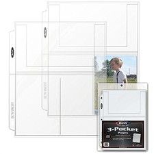 2 packs of 20 40 BCW 4  " x 6  " Photo or Postcard 3-Pocket Pro Binder Pages