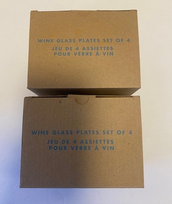 2 Avon Wooden Wine Glass Coasters Plates Set 8 Total Cocktail Accessories NEW
