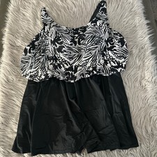 Catherines One Piece Swimsuit Womens Size 22W Black White Swimwear Swim