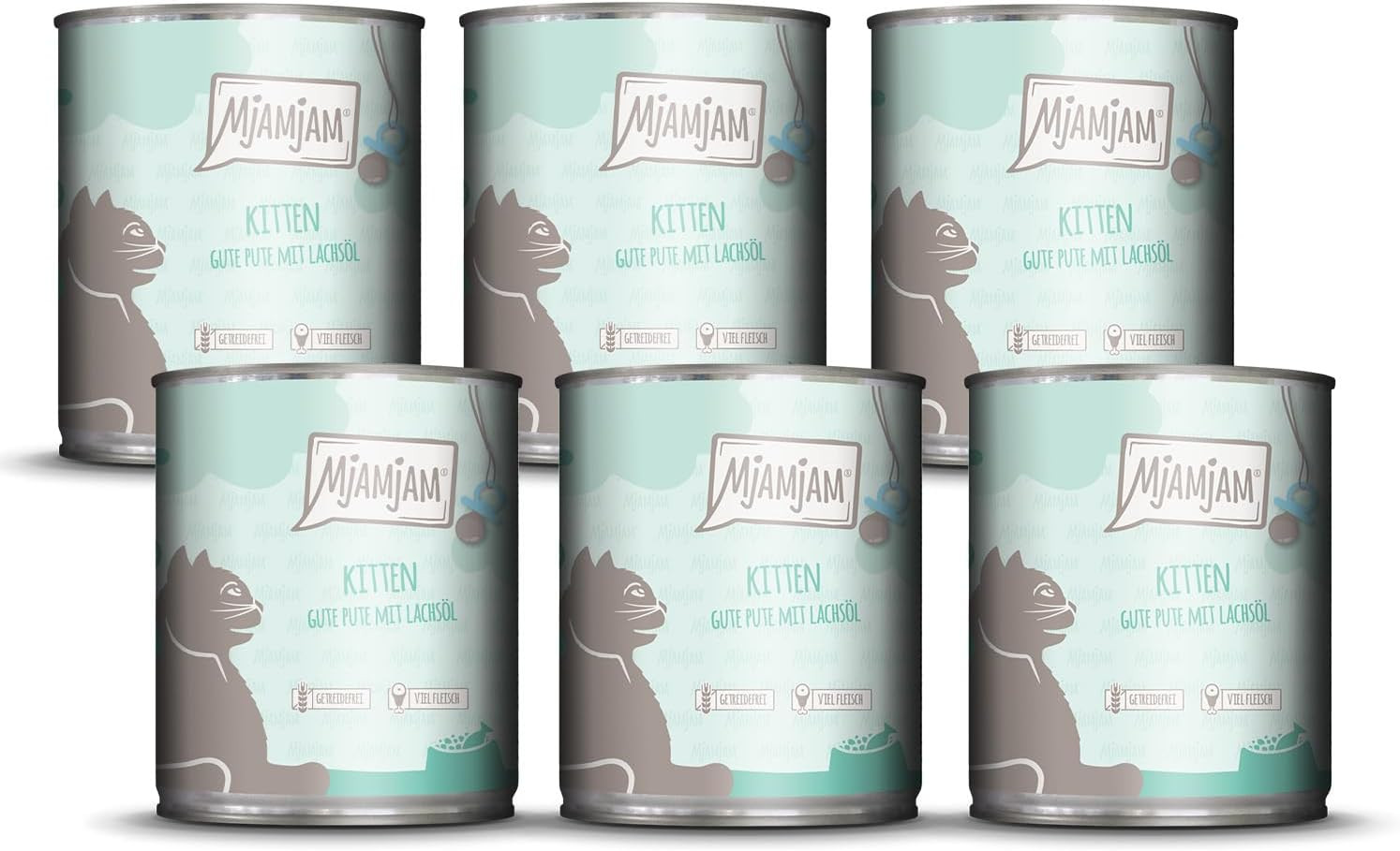 Alimento Umido MjAMjAM Kitten: Tacchino e Olio Salmone Premium