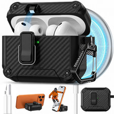Rugged Magnetic Case for AirPods Pro 2 3rd Gen 4 Shockproof Cover Cleaning Pen