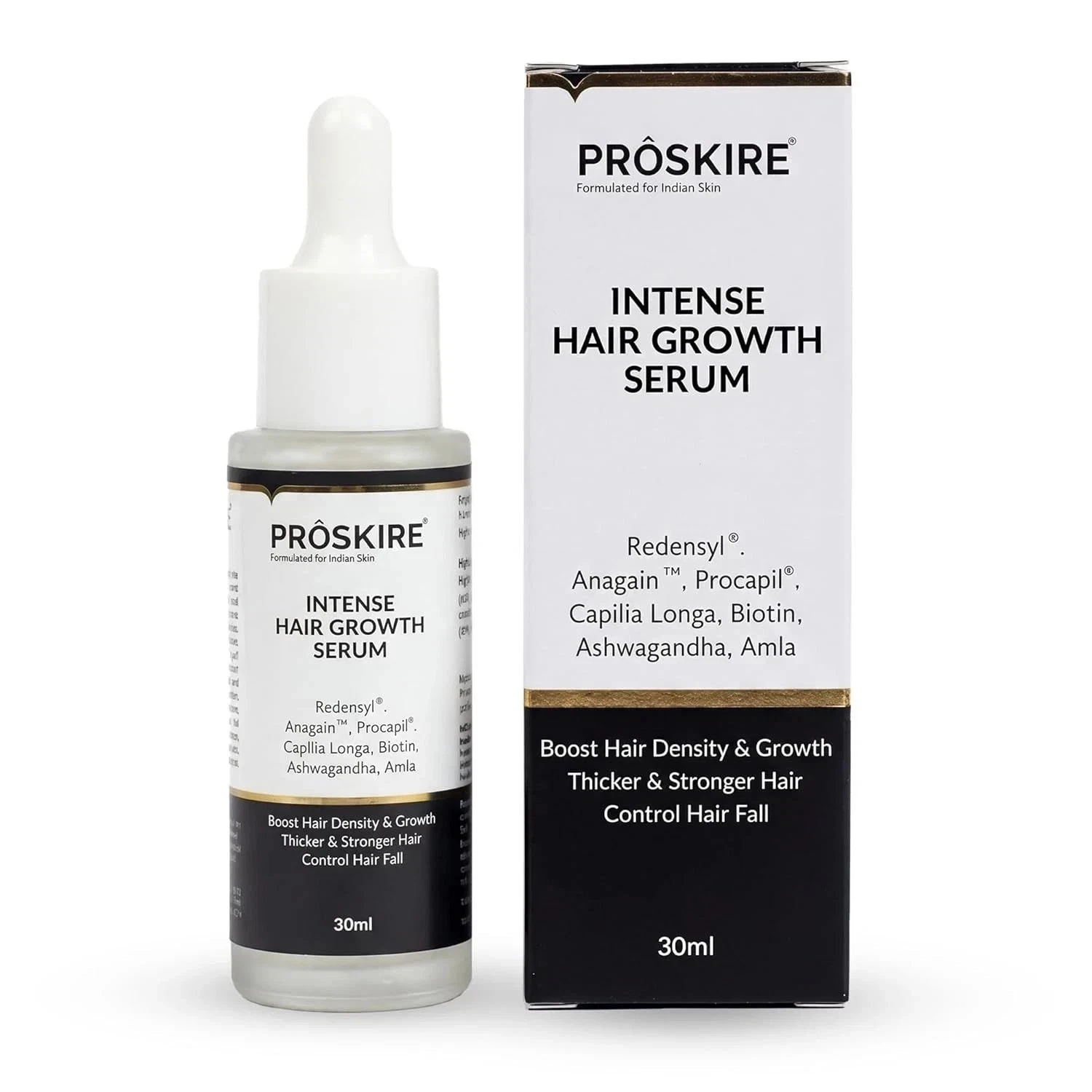 Proskire Intense Hair Growth Serum | Increases Density and Thickness of...