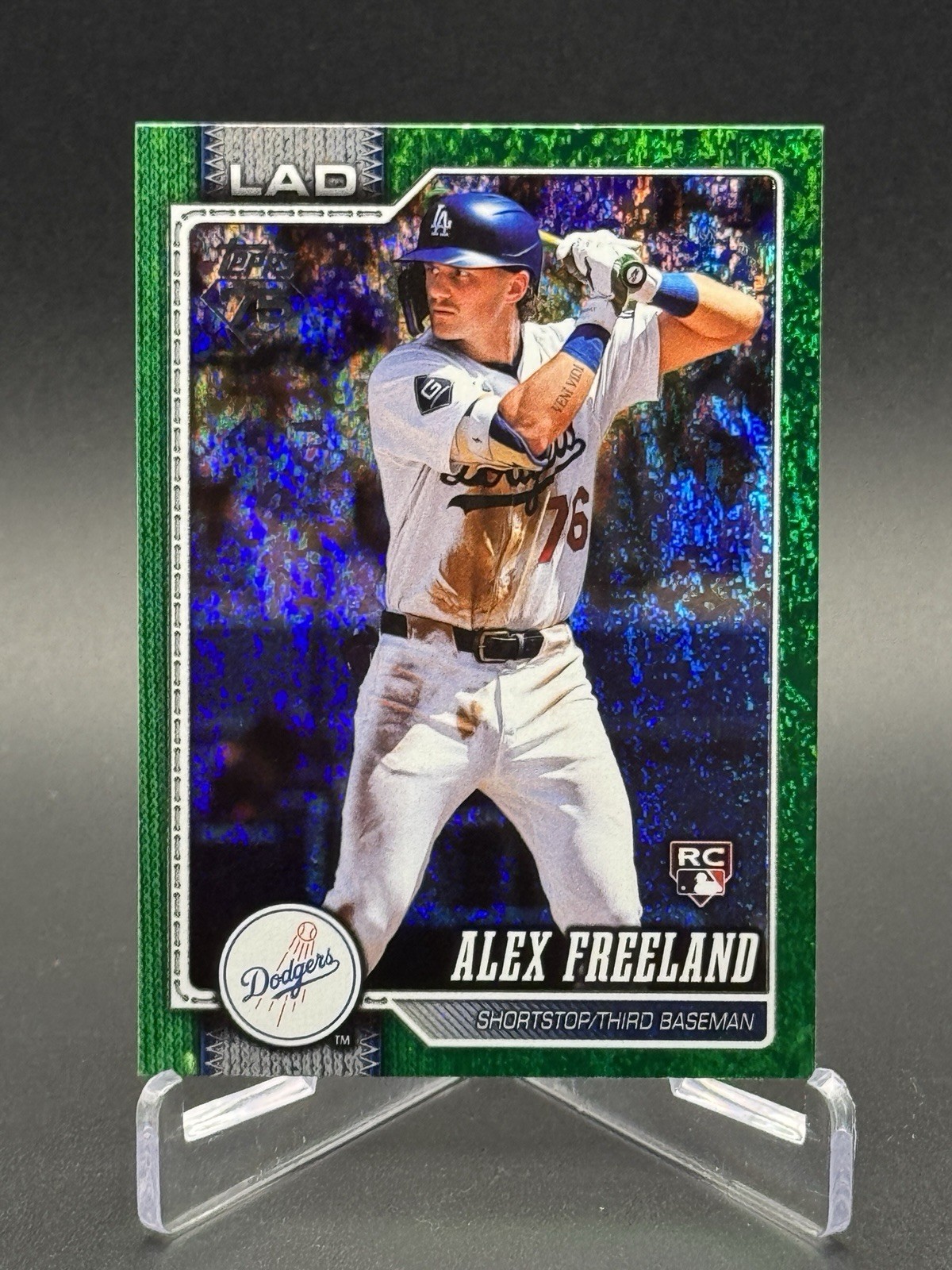 2026 Topps Series 1 Alex Freeland Green Holo Foil (RC) /99 #74 Dodgers Rookie