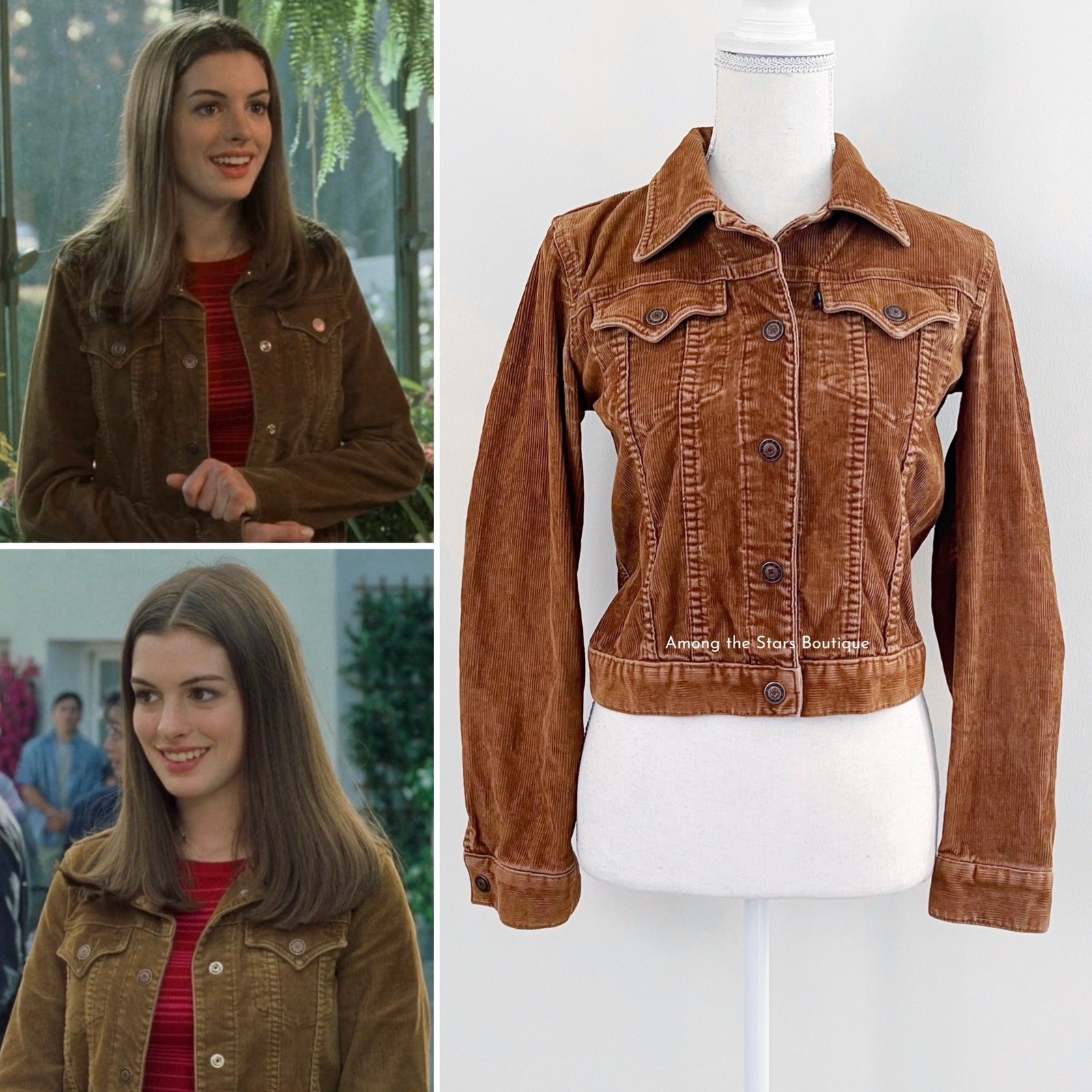 Rare Vintage Brown Corduroy Jacket ASO Mia Thermopolis in The Princess Diaries