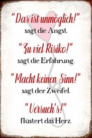 Holzschild 18X12 Cm Angst Erfahrung Zweifel Herz Dekoration Deko Geschenk Holz S