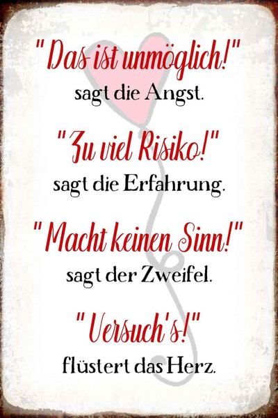 Holzschild 18X12 Cm Angst Erfahrung Zweifel Herz Dekoration Deko Geschenk Holz S-image
