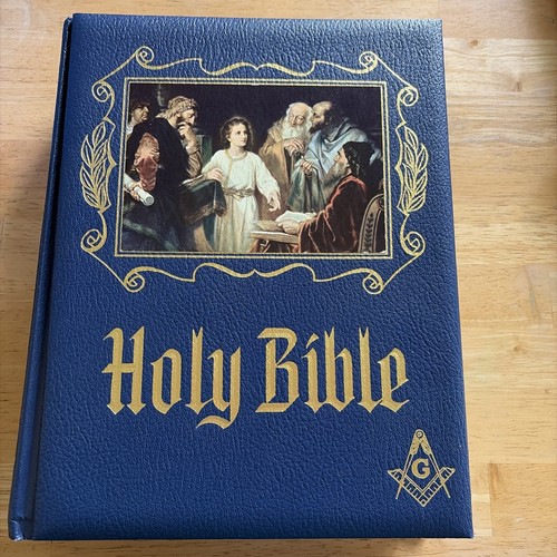Masonic Freemason -Large Holy Bible Blue -