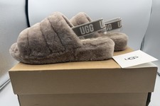 UGG Fluff Yeah Slide Slippers Women US 11 EU42 CRBO Brown Box Authentic PreOwned