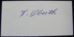 Hermann Oberth "Rocket Man" German physicist/rocket pioneer signed 3x1.5 BSN COA