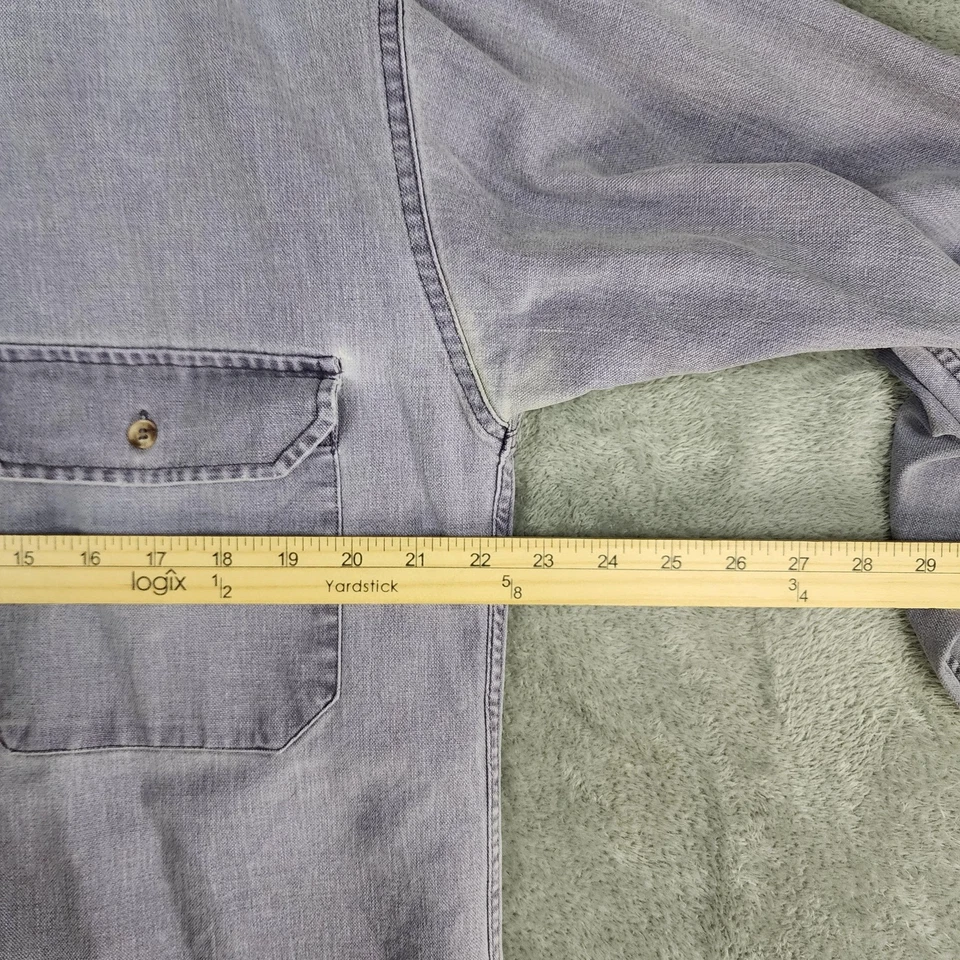 Pacific Crest Shirt Mens Medium Purple Denim Western Button Up 90s Vintage - Image 4 of 4