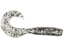  5 Single Tail Grub 4" SINGLE TAIL GRUB SMOKE W/ BLACK & SILVER FLAKE (20 PACK)