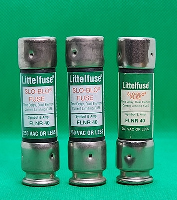 3x LITTELFUSE FLNR-40 250VAC 40A TIME-DELAY DUAL-ELEMENT SLO-BLO FUSE [1WS2-6]