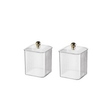 RANNYOZIO 2 Pack Acrylic Qtip Holder Cotton Swabs Holder Cotton Ball Organize...