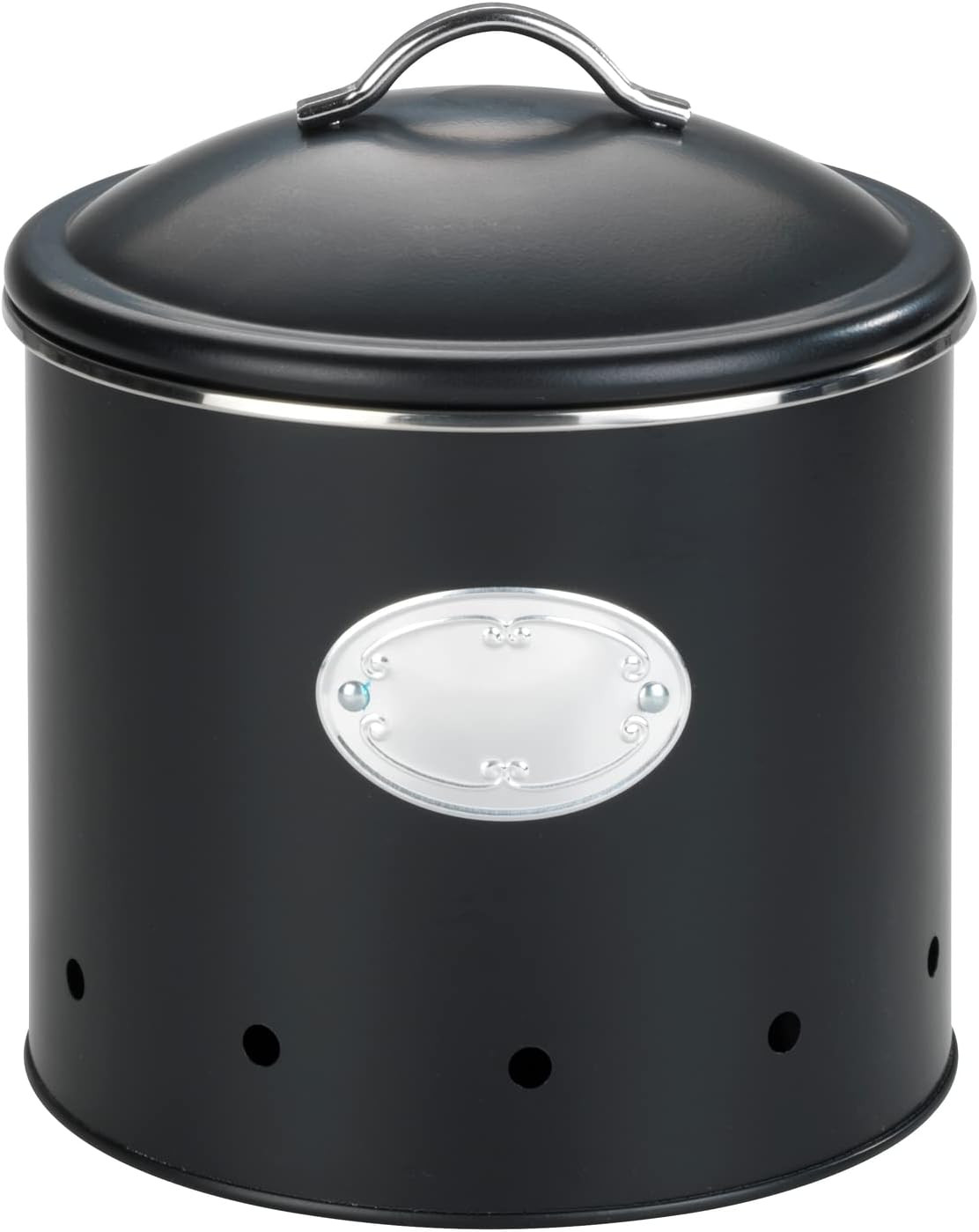 Cesto Alimenti 4L Nero Forato in Metallo - Organizzazione Cucina Design