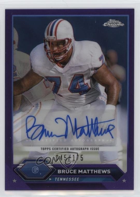 2023 Composite Topps Chrome Purple Refractor 45/175 Bruce Matthews Auto HOF 05jo