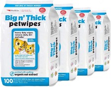 Pet Wipes for Dogs and Cats, 400 Wipes - Large Pet Wipes for Dogs and Cats - Cle