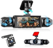 4 Channel Dash Cam 360° Dash Camera HD 1080P 4 Lens Driving Recorder w/64G Card