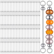 80 Pcs Beadable Keychain Making Kit, Beadable Keychain Bars Bulk Blank Creati...