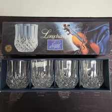 Cristal d'Arques LONGCHAMP 24% Lead Crystal Tumbler Glasses 10 1/4 oz  SET 4