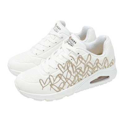 セスキプラス Skechers Uno-Golden Heart James Goldcrown White Rode Gold Women