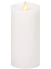 NEW Luminara 6.5-Inch White Unscented Flameless Real-Flame Effect Pillar Candle