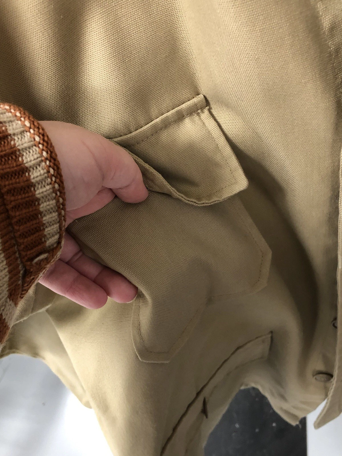 Vintage Champions Choice Made in USA Classic Tan Outdoors Jacket 100% Cotton XXL - product detail image 7