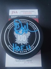 DOUG GILMOUR SIGNED TORONTO MAPLE LEAFS 100TH ANNIVERSARY GAME PUCK JSA COA