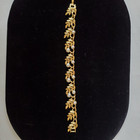 Lovely Vintage Signed (2 Places) Napier Goldtone Leaf Bracelet w/faux Pearls