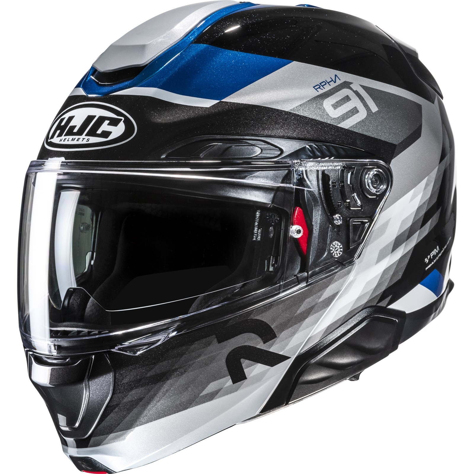 Motorcycle Helmet L - HJC RPHA 91 Madal Flip-Up Helmet - Black-White-Blue