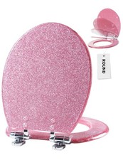 Glitter Toilet Seat Molded Wood round Toilet Seat with Quietly Close and Quick R