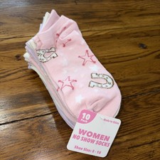 10 Pairs Women's No Show Socks Low Cut Invisible Solid Cotton Size :5-10