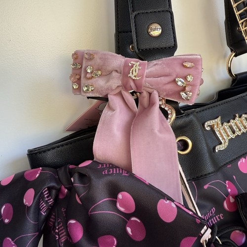 Juicy Couture Rare Sweet Cherry Daydreamer Shoulder Bag Charms Bow Keychain NWT - 第 3/8 張圖片