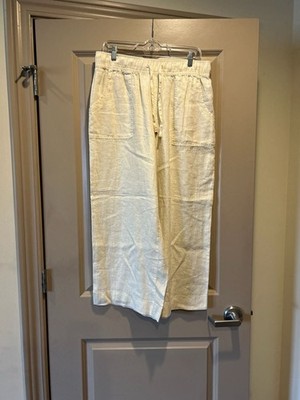 Calypso St. Barth 100% Linen Wide Leg Drawstring Pants Size L