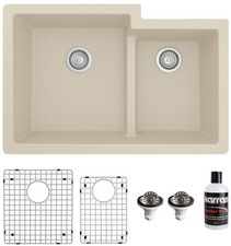 Karran USA QU-811-PK1 Quartz QU 32" Undermount Double Basin - Beige