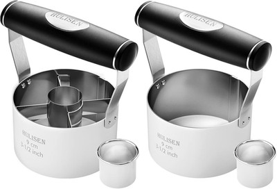 Donut Cutter & 3.5 Inch Biscuit Cutter (Set of 2), with Soft Grip Handle, Bonus