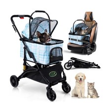 Green Mango Collapsible Pet Stroller with Suspension for Small/Medi... Fast Ship