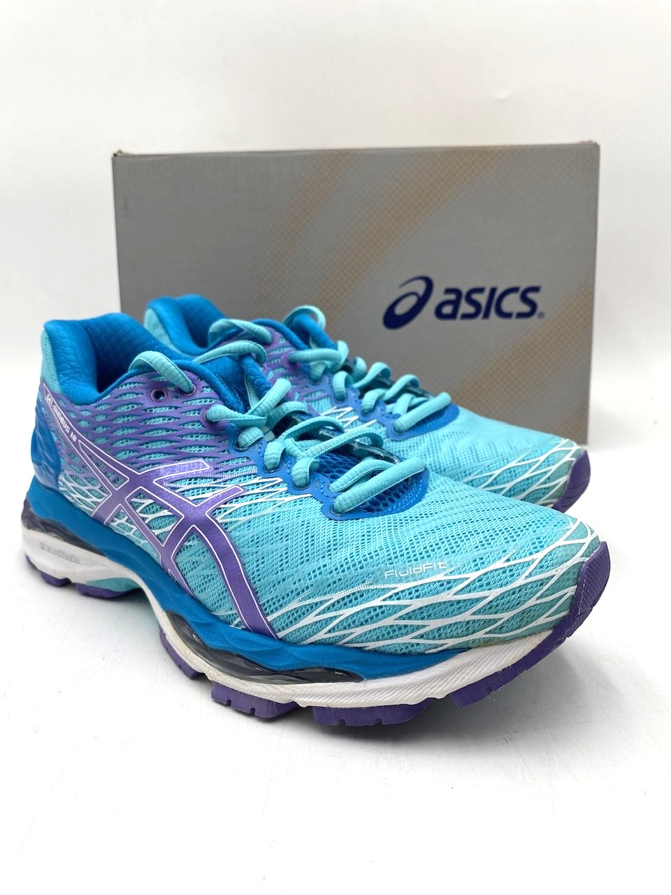 ASICS GEL-NIMBUS 18 Women's NEW Sneakers Turquoise/Iris/Methyl Blue US Size 6.5