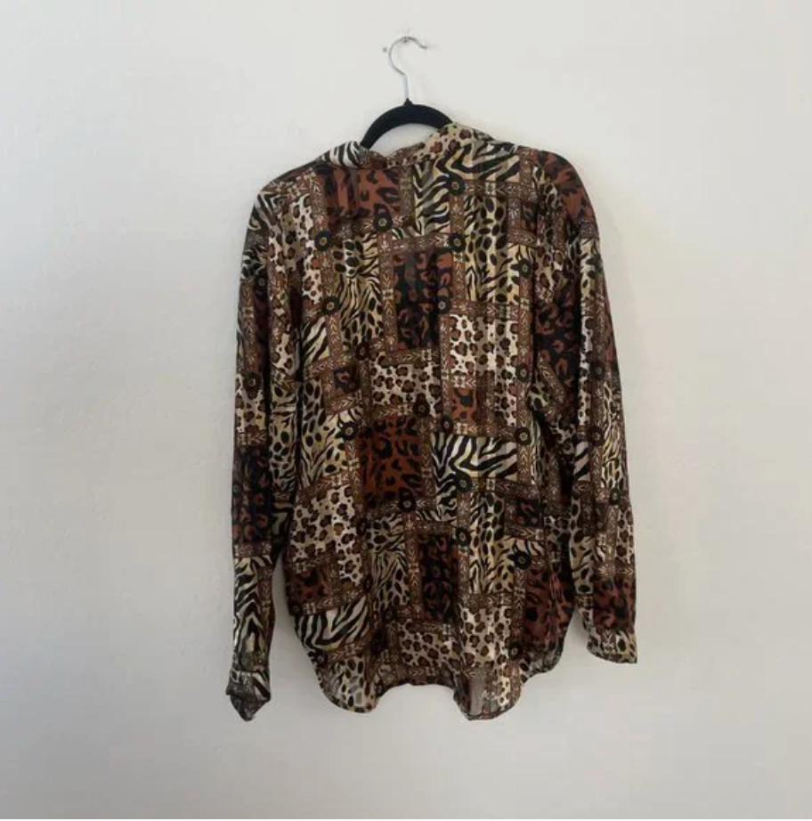 ⭐️ Patchwork Vintage Cheetah Leopard Cat Hipster … - image 7