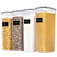 Airtight Food Storage Containers with Lids, 4 PCS 2.8L Pasta Containers for P...