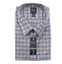 NWT / JOS A BANK Men's TRAVELER Tailored Fit 100% Cotton S/S Plaid Shirt - 4XLT
