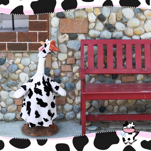 Cutecrop Cow Goose Outfit Clothes for 23" High Cement or Cow, Black, White - Picture 4 of 6