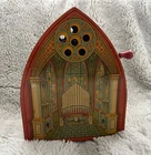 J. Chein & Co Vintage Wind-Up Tin Cathedral Music Box -Plays Well ( Video )
