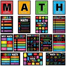 11 Pcs Math Posters Must Haves for Classroom Bulletin Boards Decorations f...