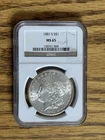 1881 S Morgan Dollar NGC MS 65 San Francisco Silver $1 Uncirculated Coin