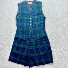 Vintage Pendleton Vest Shorts Set Womens Peti...