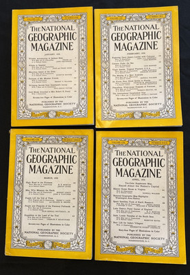 COMPLETE SET OF 1956 NATIONAL GEOGRAPHIC  MAGAZINES ~~ 69 YEARS OLD!!! + 3 MAPS
