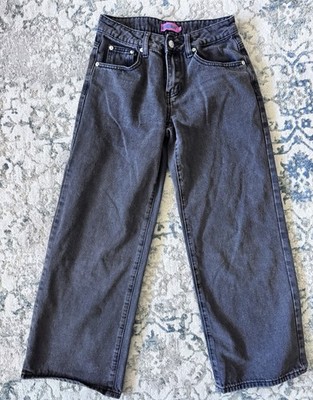 Edikted Woman s XS Black light wash Low Rise Wide-Leg Relaxed Fit Denim Jeans