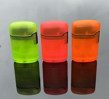Glow In The Dark Jet Flame Lighter Refillable Butane Windproof Green Pink Orange